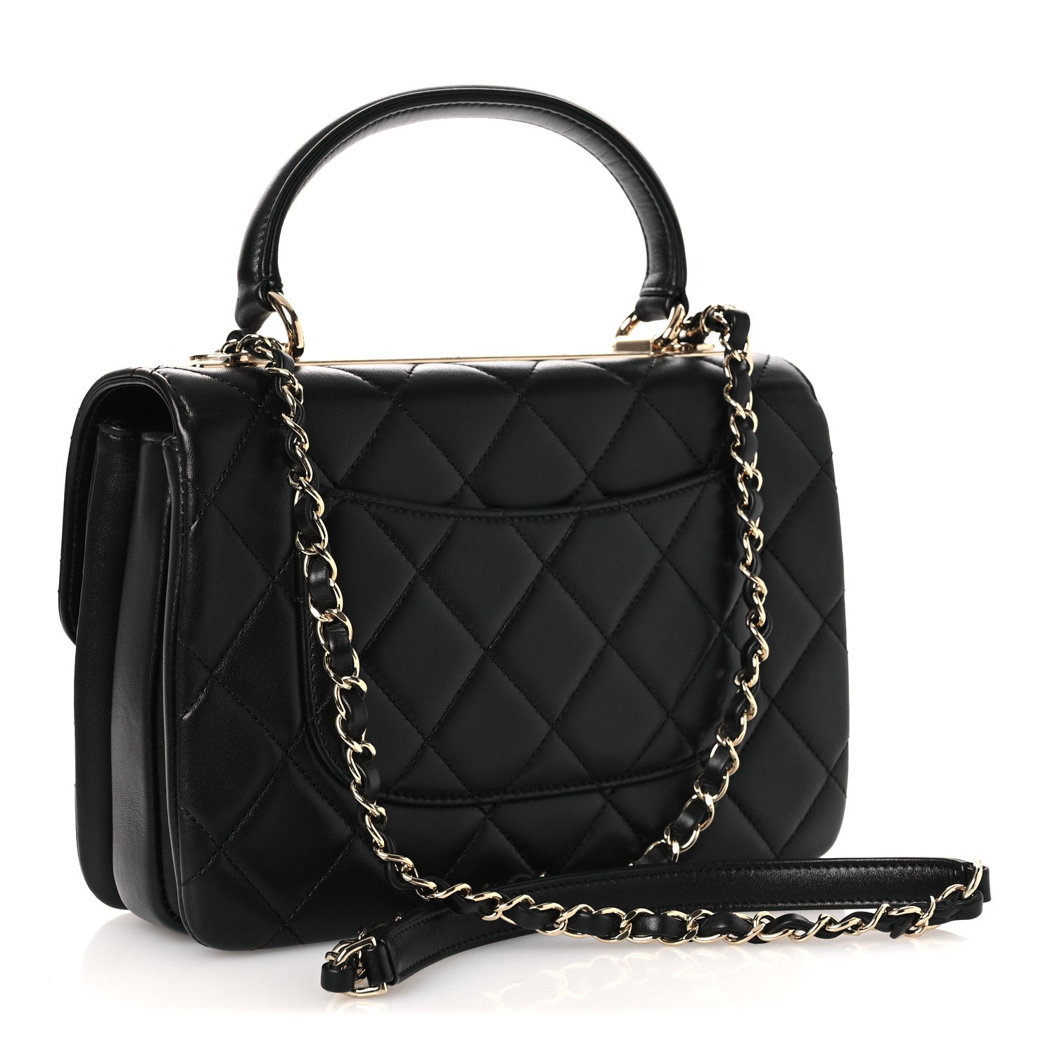 Chanel Lambskin Quilted Small Trendy CC Dual Handle Flap Bag Black 3 of 18