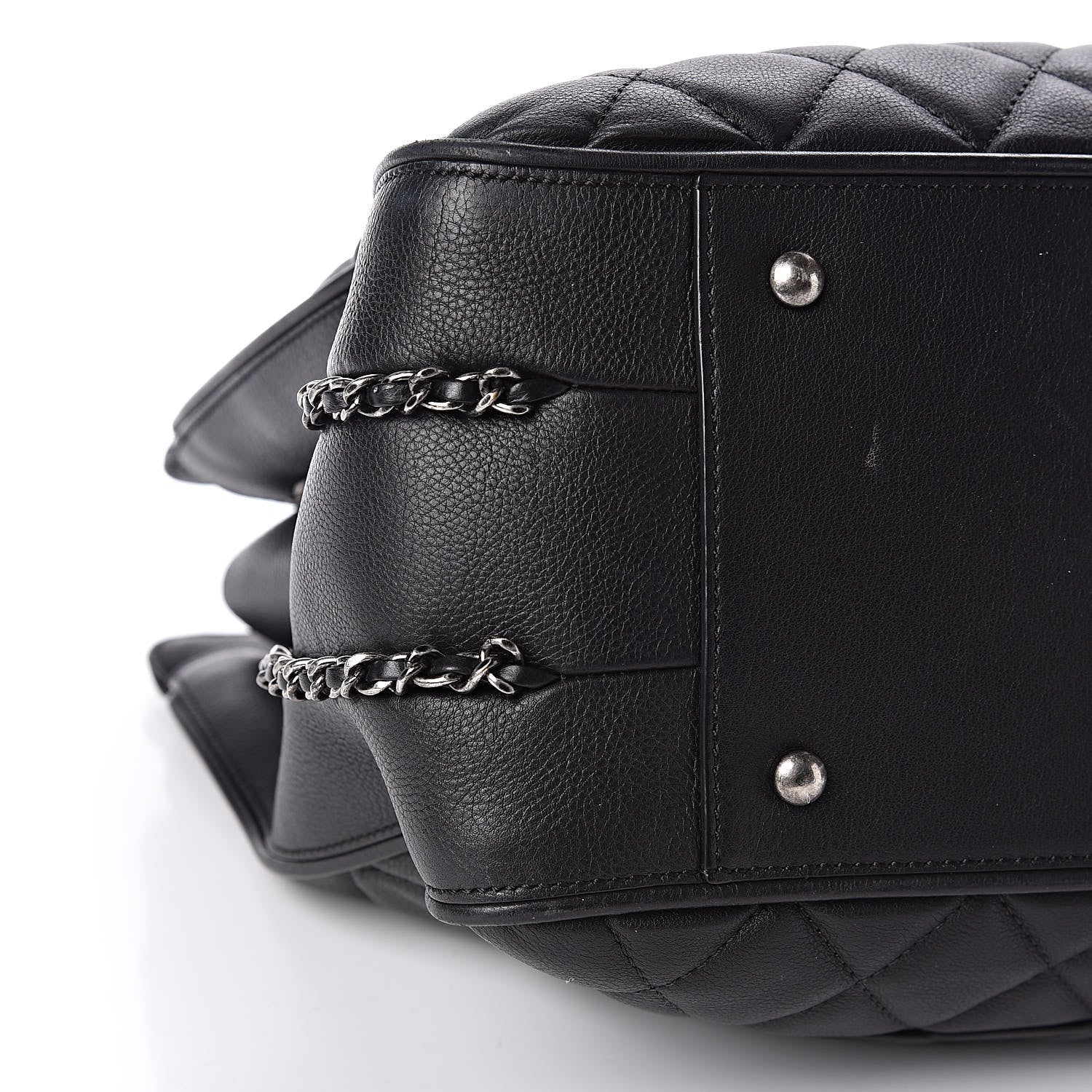 Chanel Calfskin Quilted Frame In Chain Tote Black 5 of 12