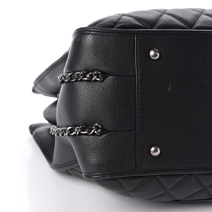 Chanel Calfskin Quilted Frame In Chain Tote Black 5 of 12