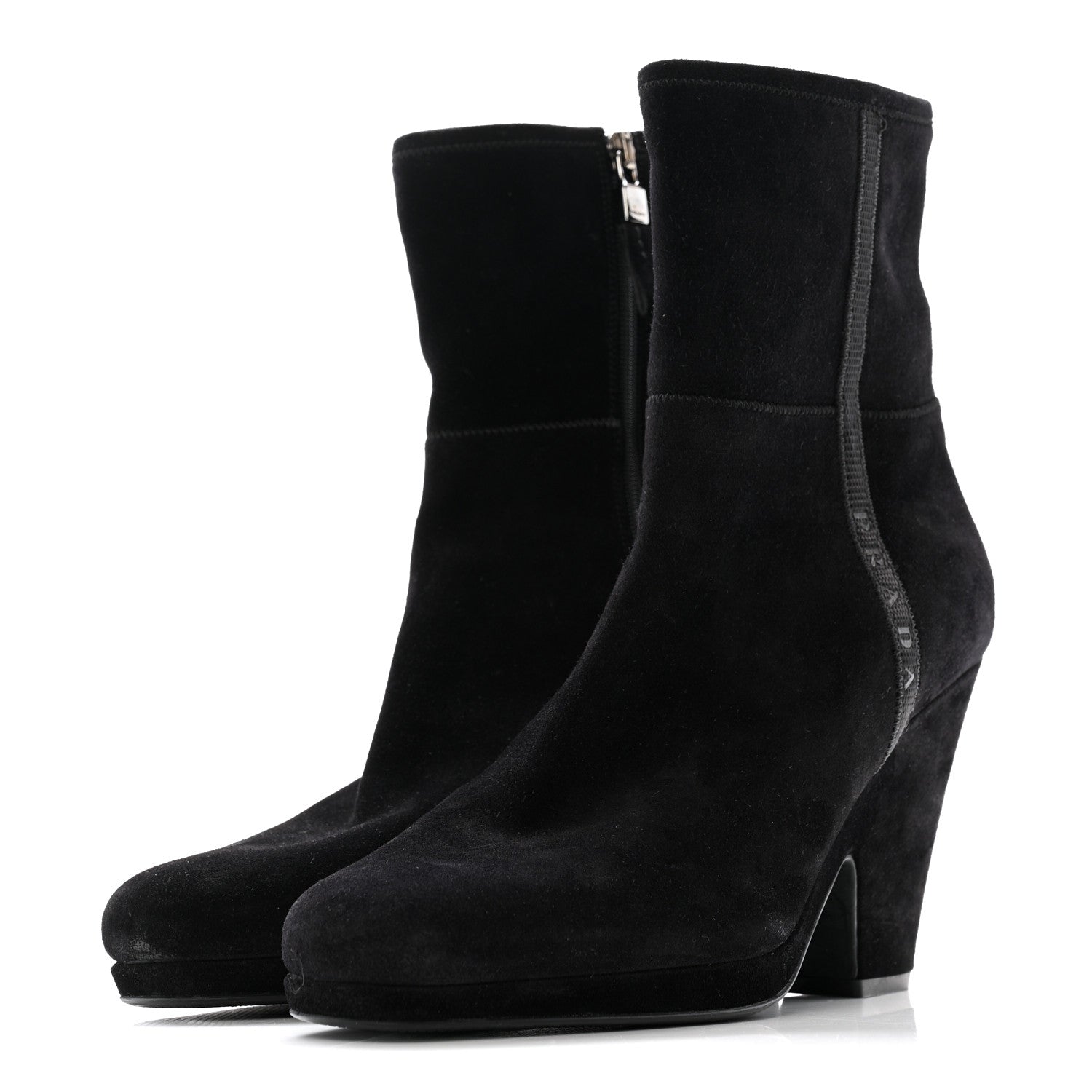 Prada Scamosciato Zip Boots 40 Black 4 of 11