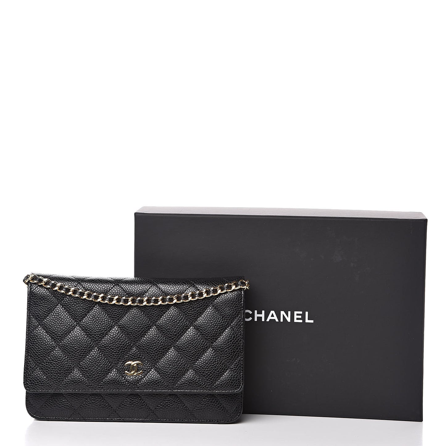 Caviar Quilted Wallet On Chain WOC Black