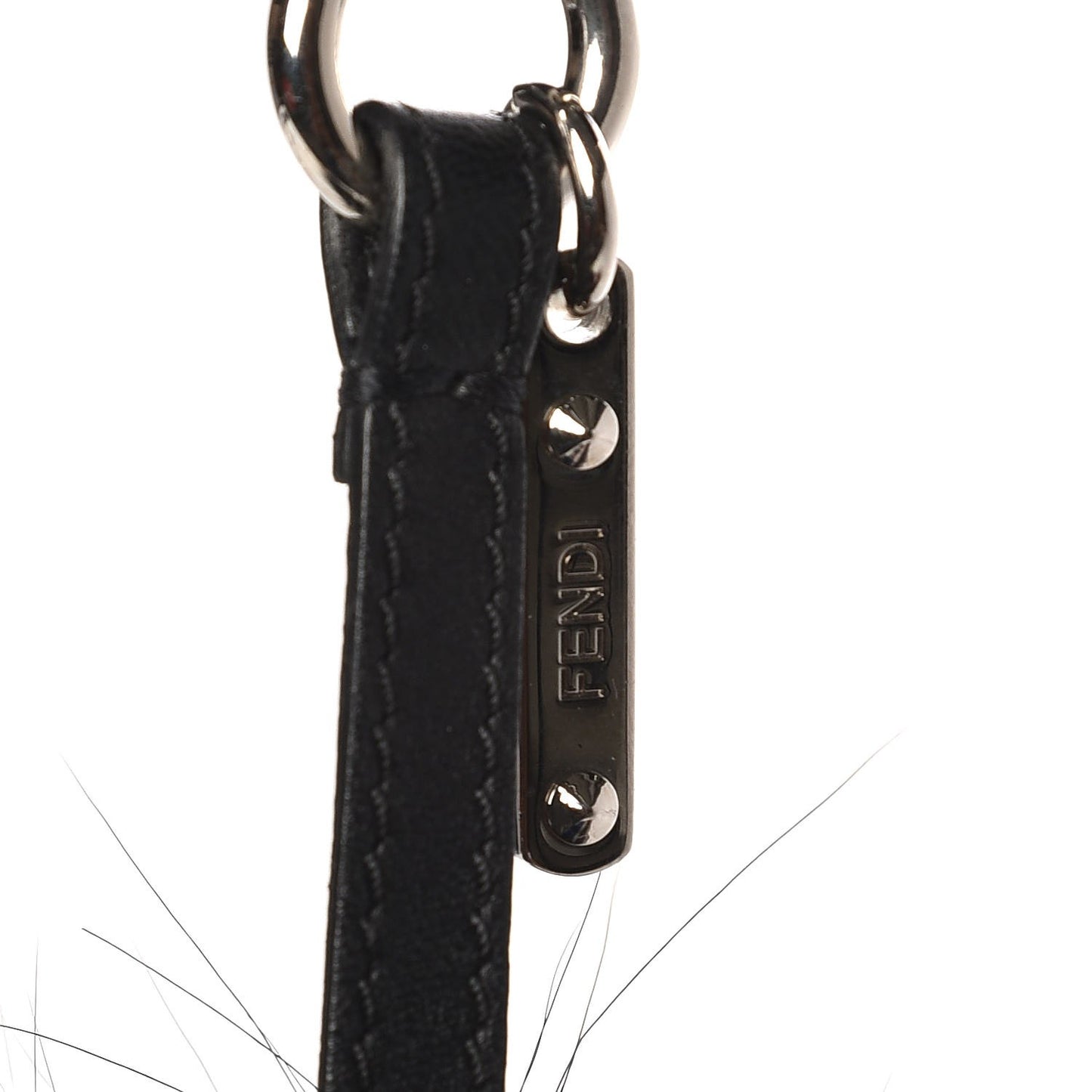 Rabbit Mink Fox Fur Dragoo Monster Bag Bug Charm Black