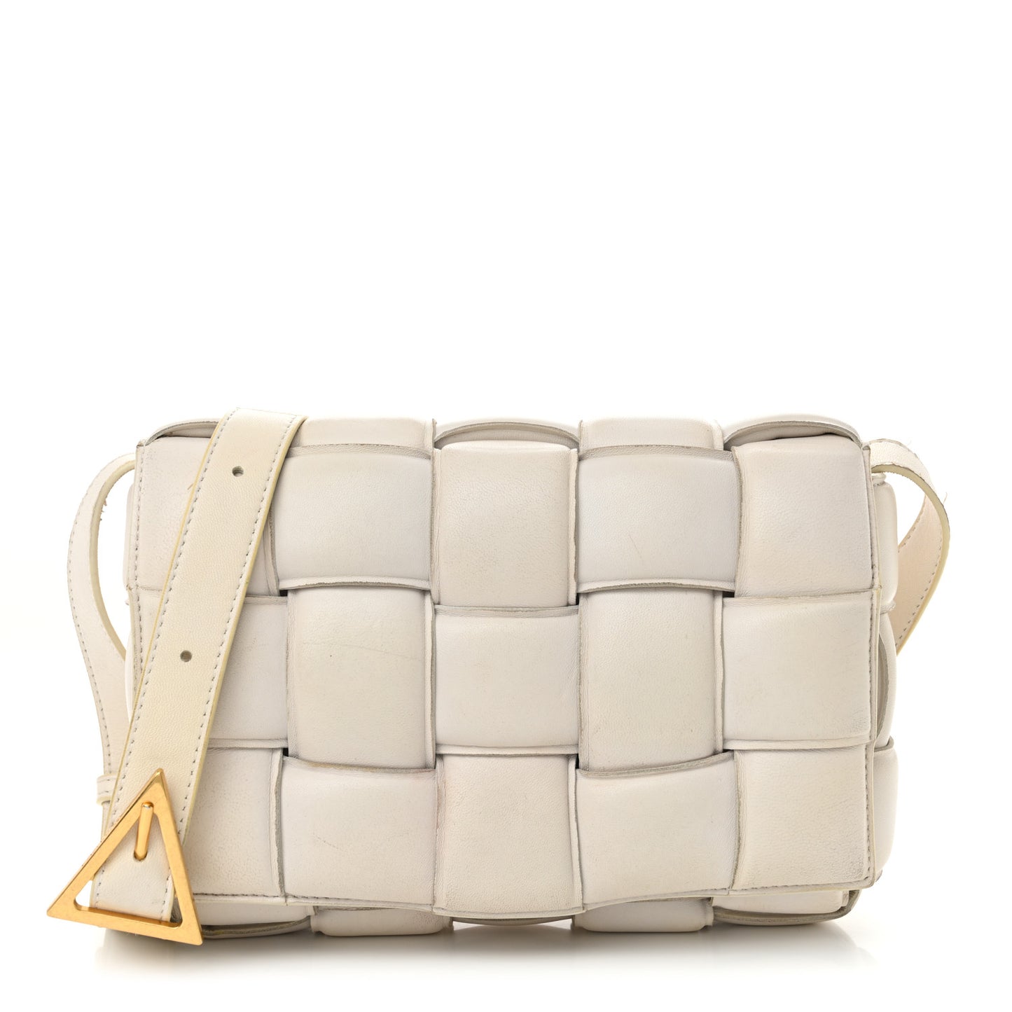Nappa Maxi Intreccio Padded Cassette Crossbody Bag Chalk