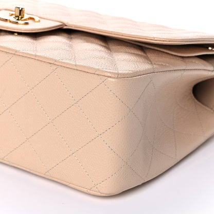 Chanel Caviar Quilted Jumbo Double Flap Beige Clair 9 of 11