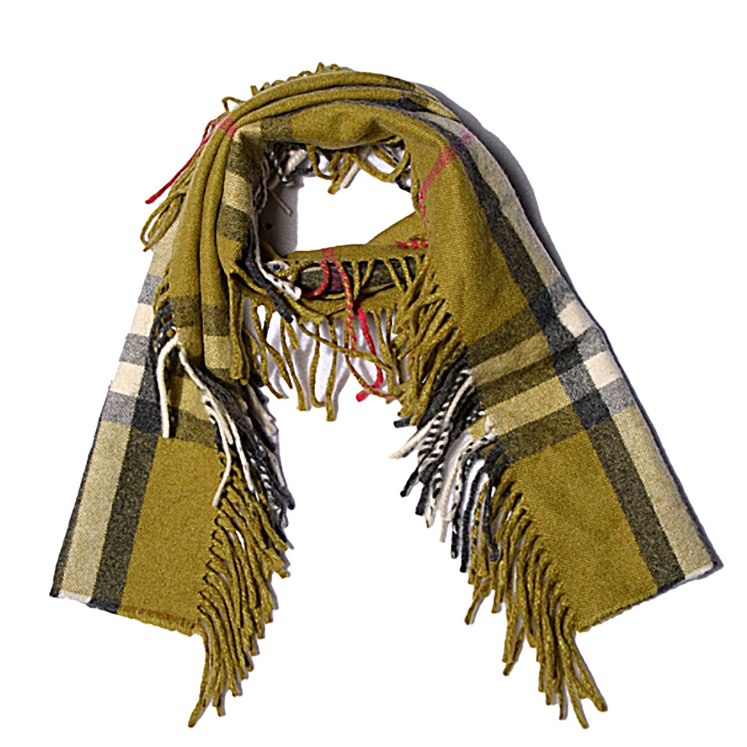 Burberry Cashmere Check Happy Fringe Scarf 1 of 4