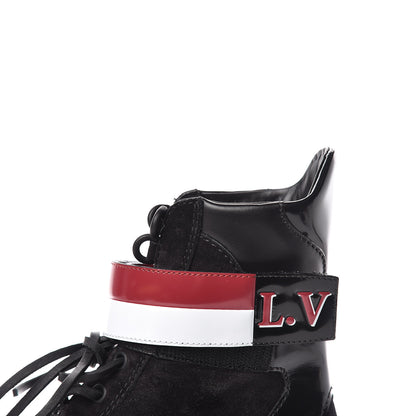 Louis Vuitton Suede Calfskin Laureate Platform Desert Boots 37.5 Black 8 of 12