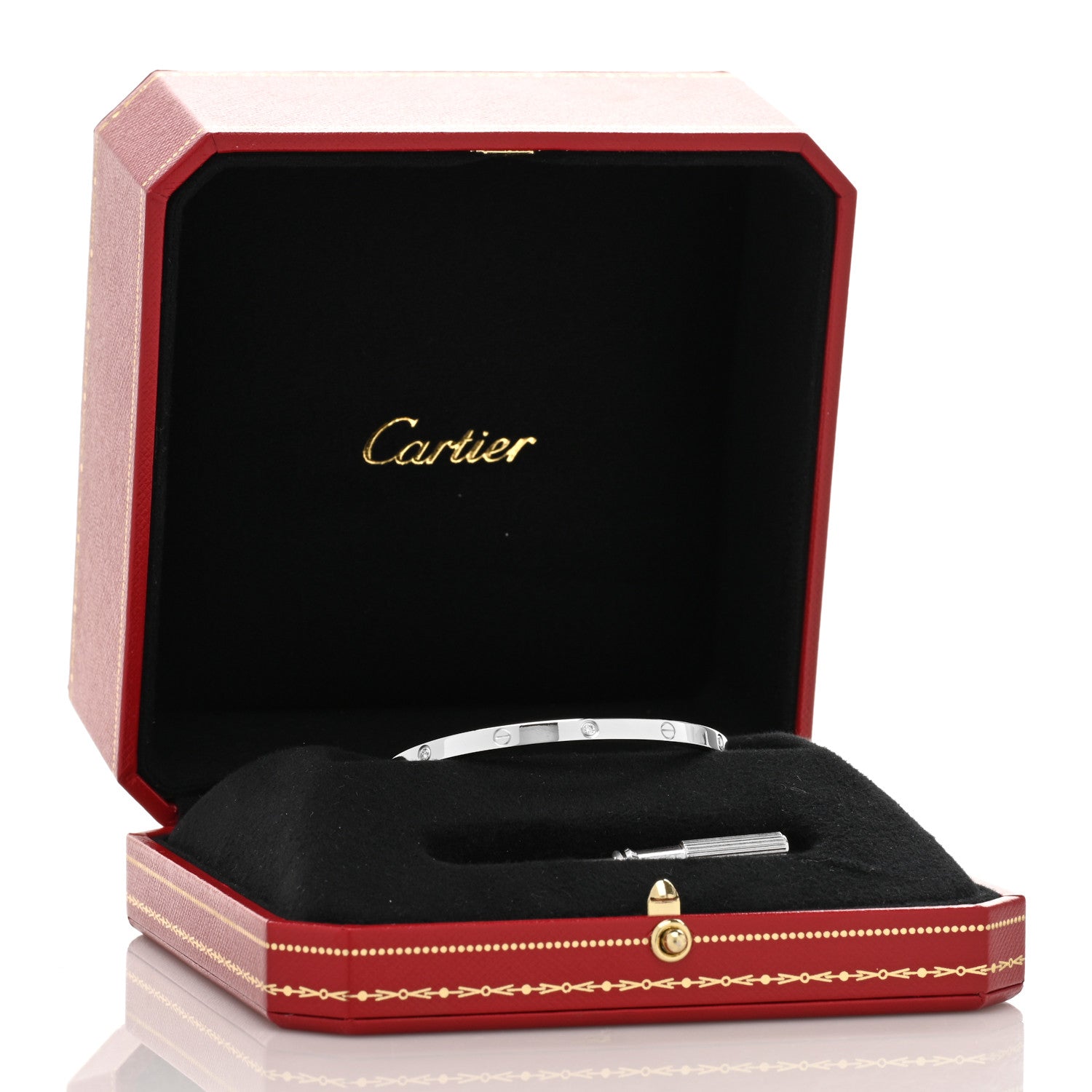 Cartier 18K White Gold 6 Diamond Small LOVE Bracelet 16 5 of 5