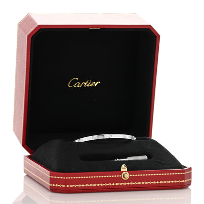 Cartier 18K White Gold 6 Diamond Small LOVE Bracelet 16 5 of 5