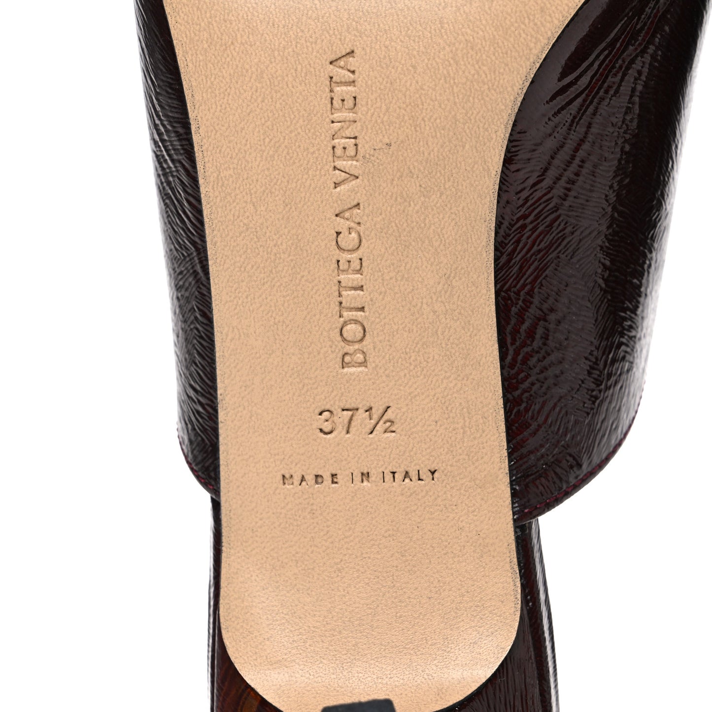 Paper Calfskin Stretch Mule Sandals 37.5 Fondant
