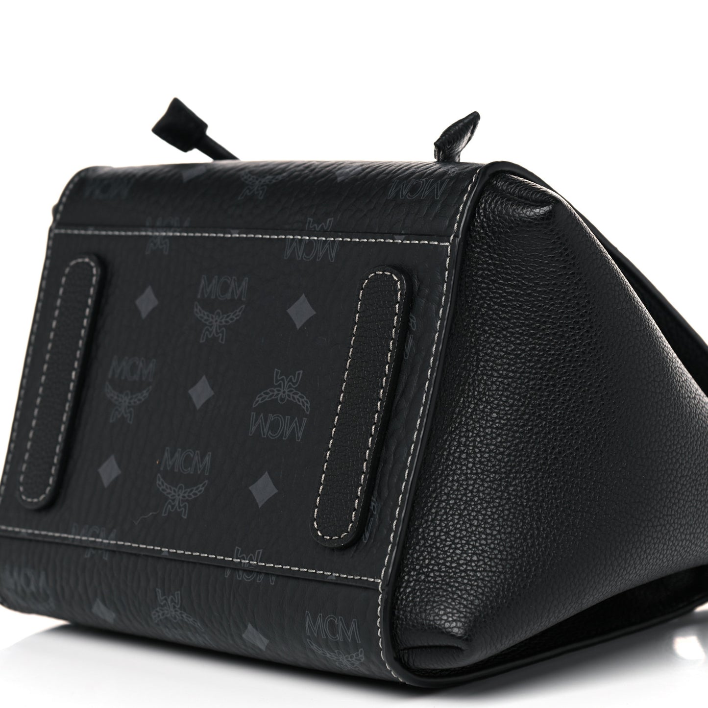 Visetos Calfskin Drawstring Bucket Bag Black