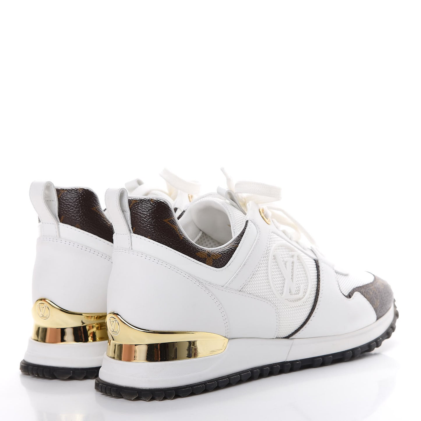 Calfskin Monogram Run Away Sneakers 36 White