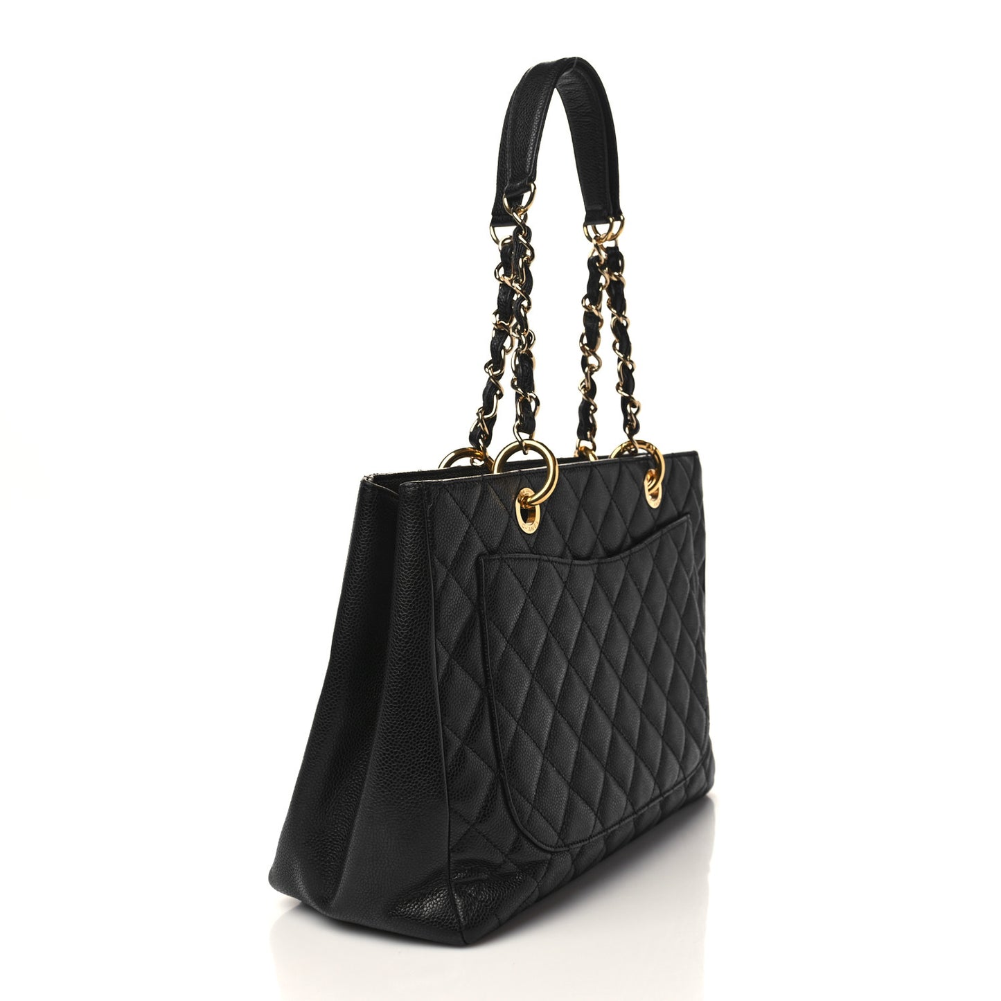Caviar Quilted Grand Shopping Tote GST Black
