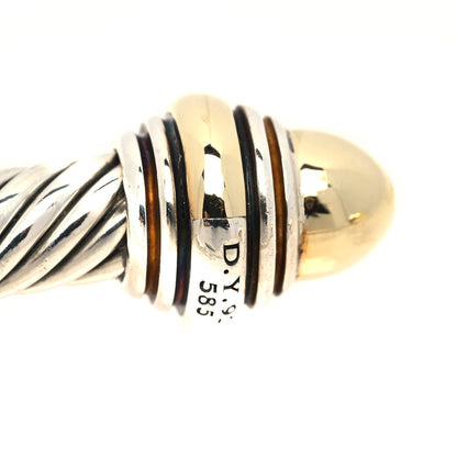 David Yurman Sterling Silver 14K Yellow Gold 5mm Cable Classics Dome Bracelet 4 of 5