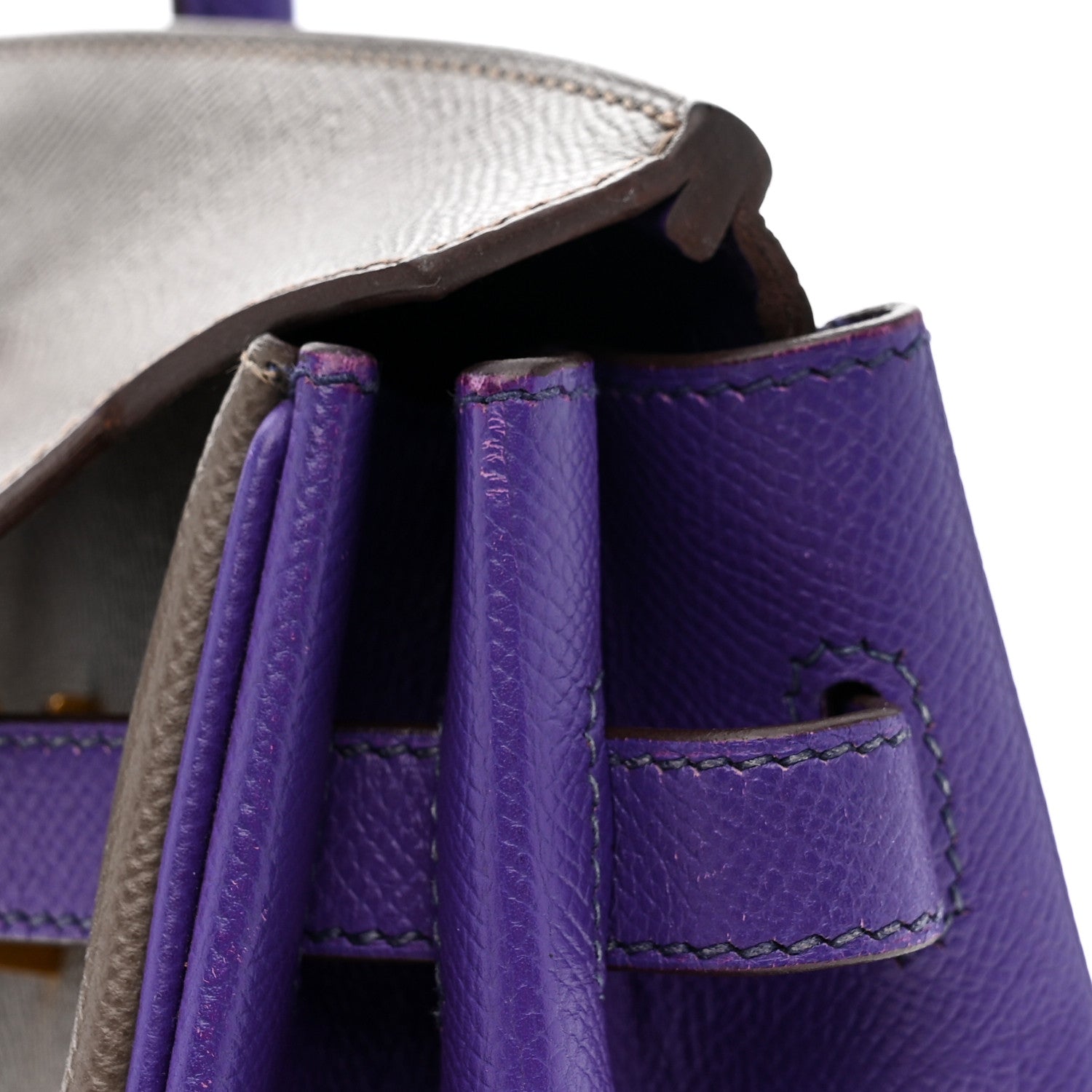 Hermes Epsom Bi-Color Horseshoe Birkin 35 Etain Crocus 13 of 14