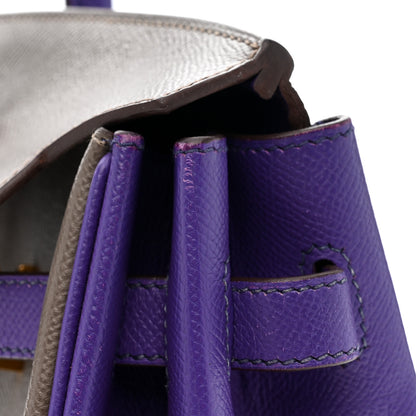 Hermes Epsom Bi-Color Horseshoe Birkin 35 Etain Crocus 13 of 14