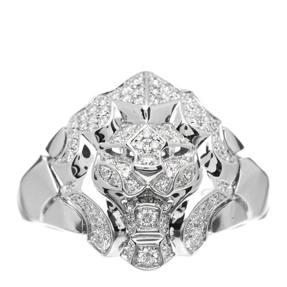 Chanel 18K White Gold Diamond Sous Le Signe Du Lion Ring 54 7 2 of 16