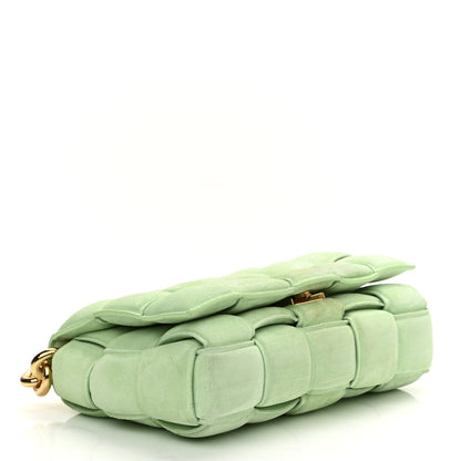 Bottega Veneta Suede Maxi Intrecciato Padded Chain Cassette Crossbody Bag Wasabi 4 of 12
