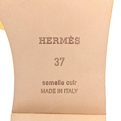 Hermes Epsom Oran Sandals 37 Jaune Sable 6 of 8