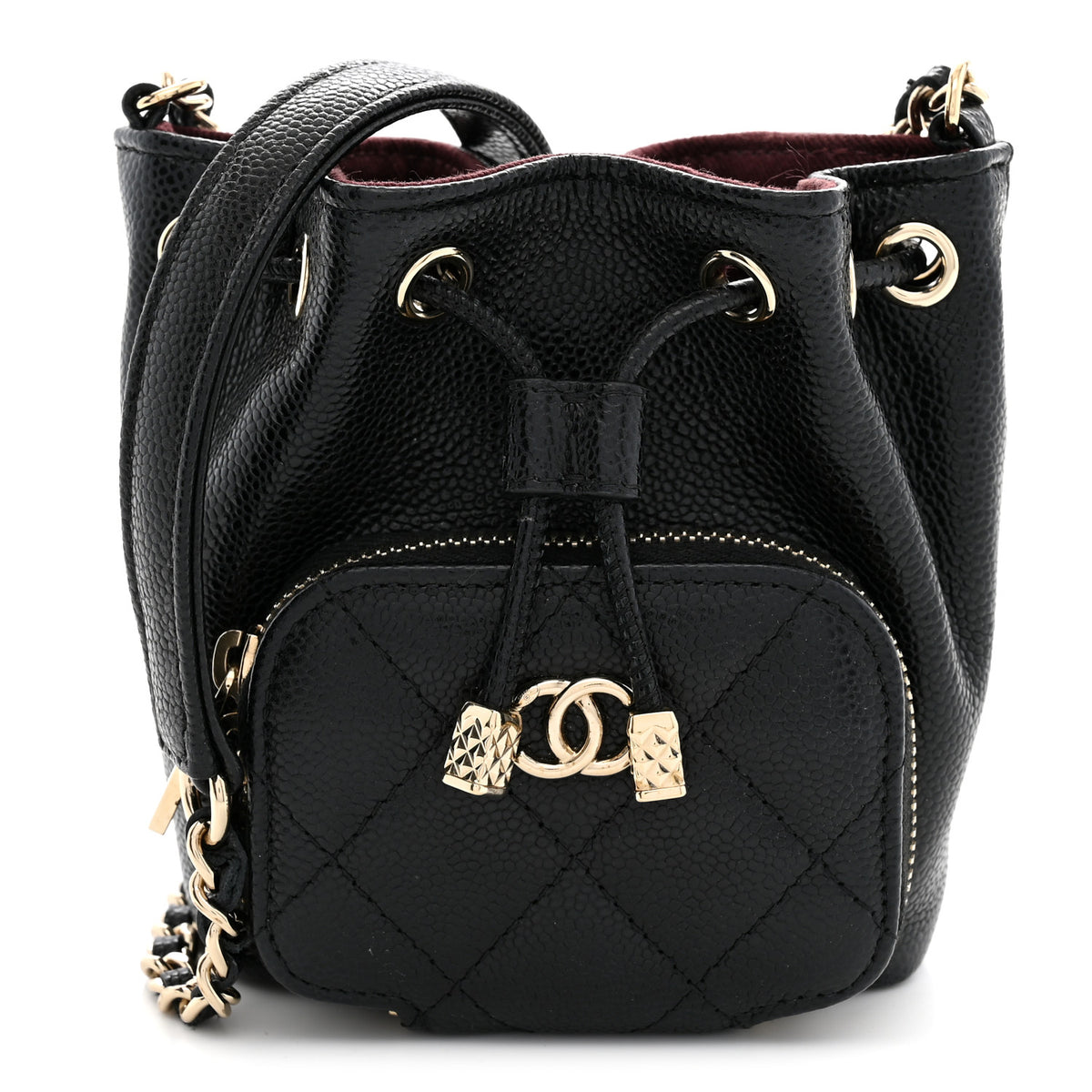 Chanel Caviar Quilted Mini CC Pocket Bucket Bag Black 1 of 11