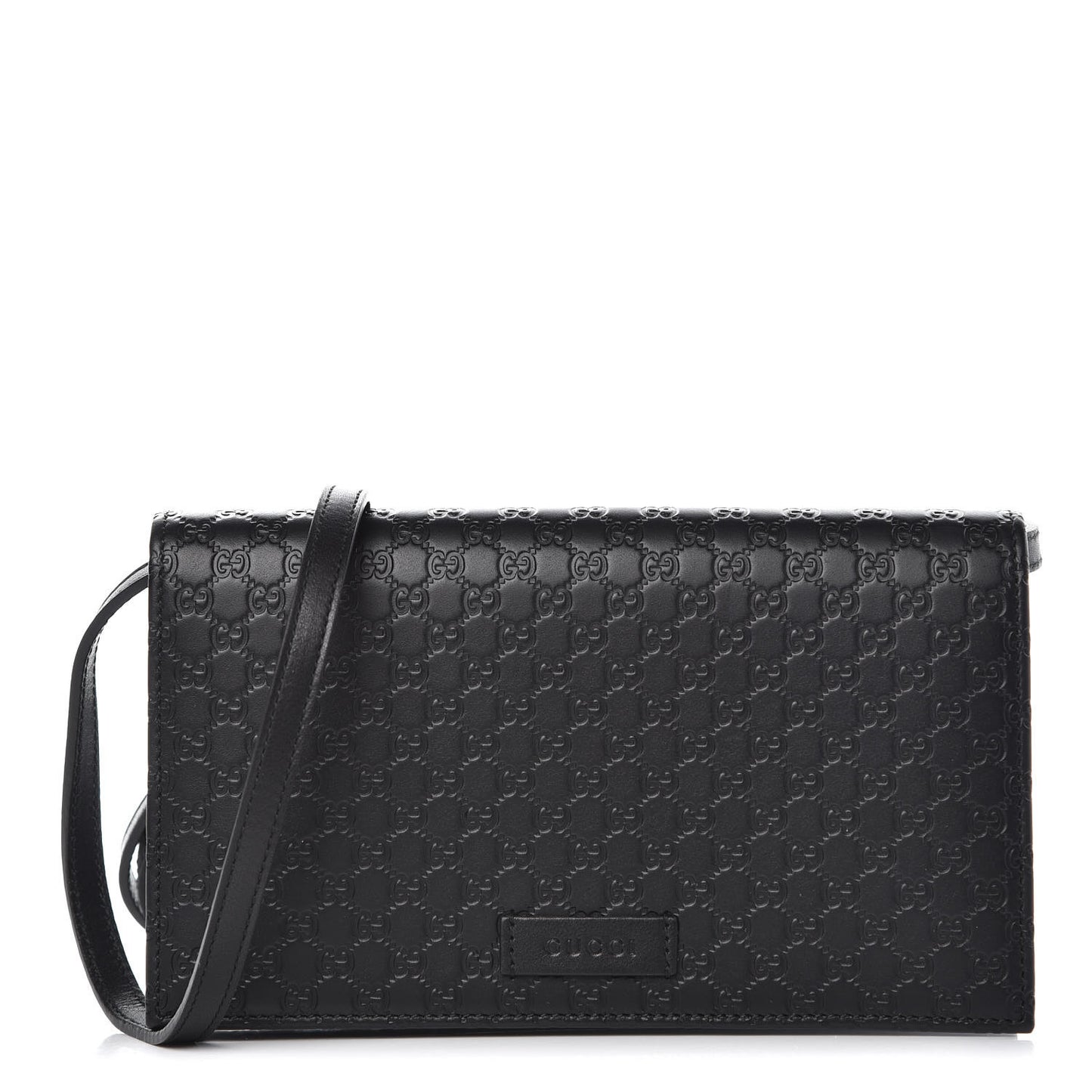 Microguccissima Crossbody Wallet Black