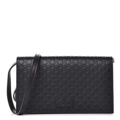 Gucci Microguccissima Crossbody Wallet Black 1 of 7