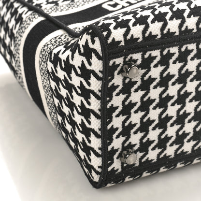 Christian Dior Canvas Houndstooth Embroidered Medium Lady D-Lite Black White 7 of 8