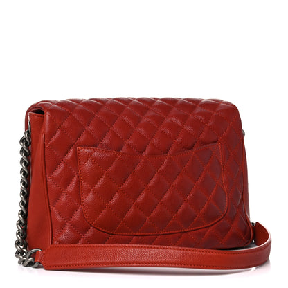 Chanel Caviar Quilted Medium Rock In Rome Single Flap Red 2 of 26