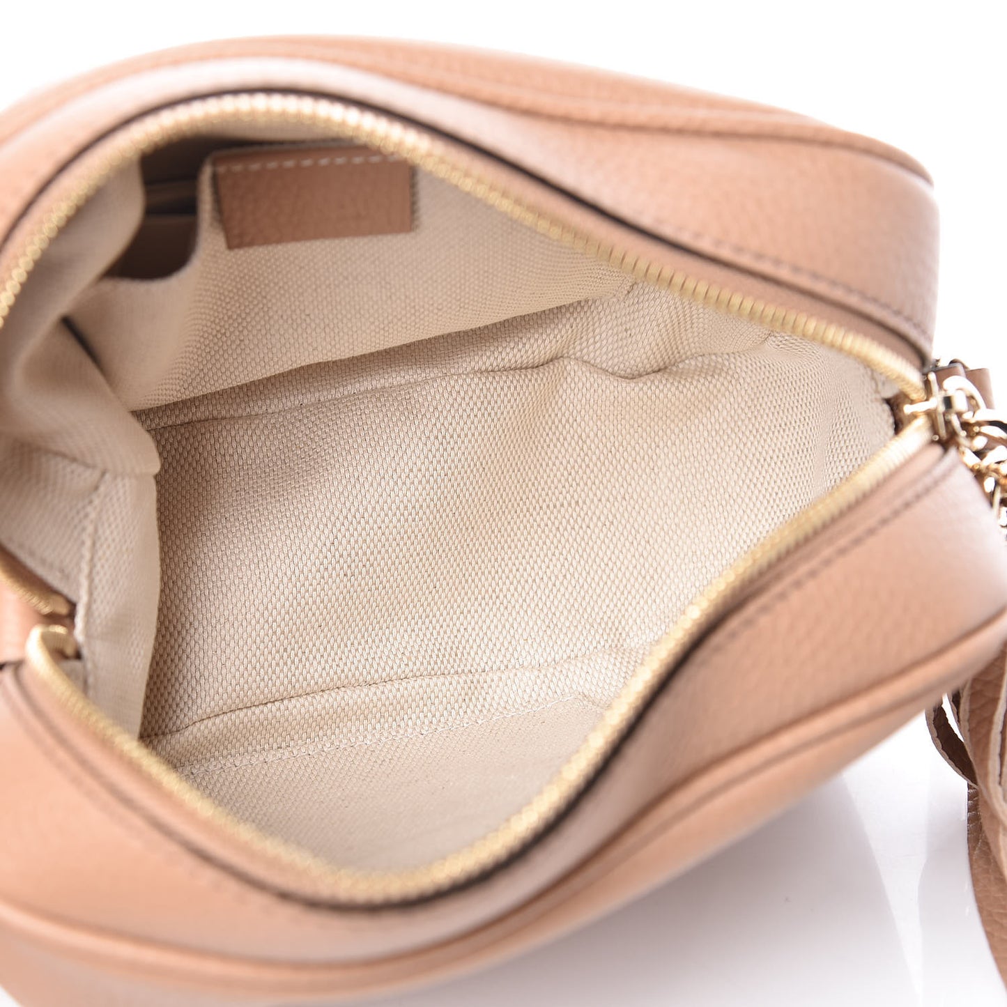 Pebbled Calfskin Small Soho Disco Bag Camelia