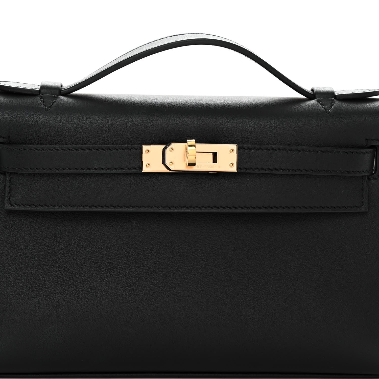 Hermes Swift Kelly Pochette Clutch Black 8 of 12