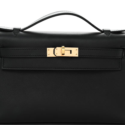 Hermes Swift Kelly Pochette Clutch Black 8 of 12