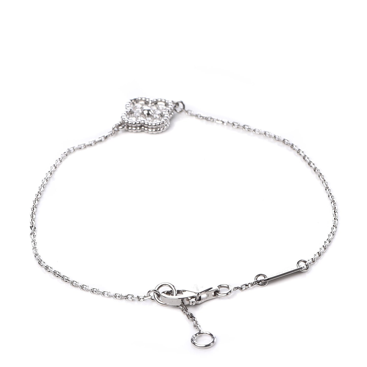18K White Gold Diamond Sweet Alhambra Bracelet