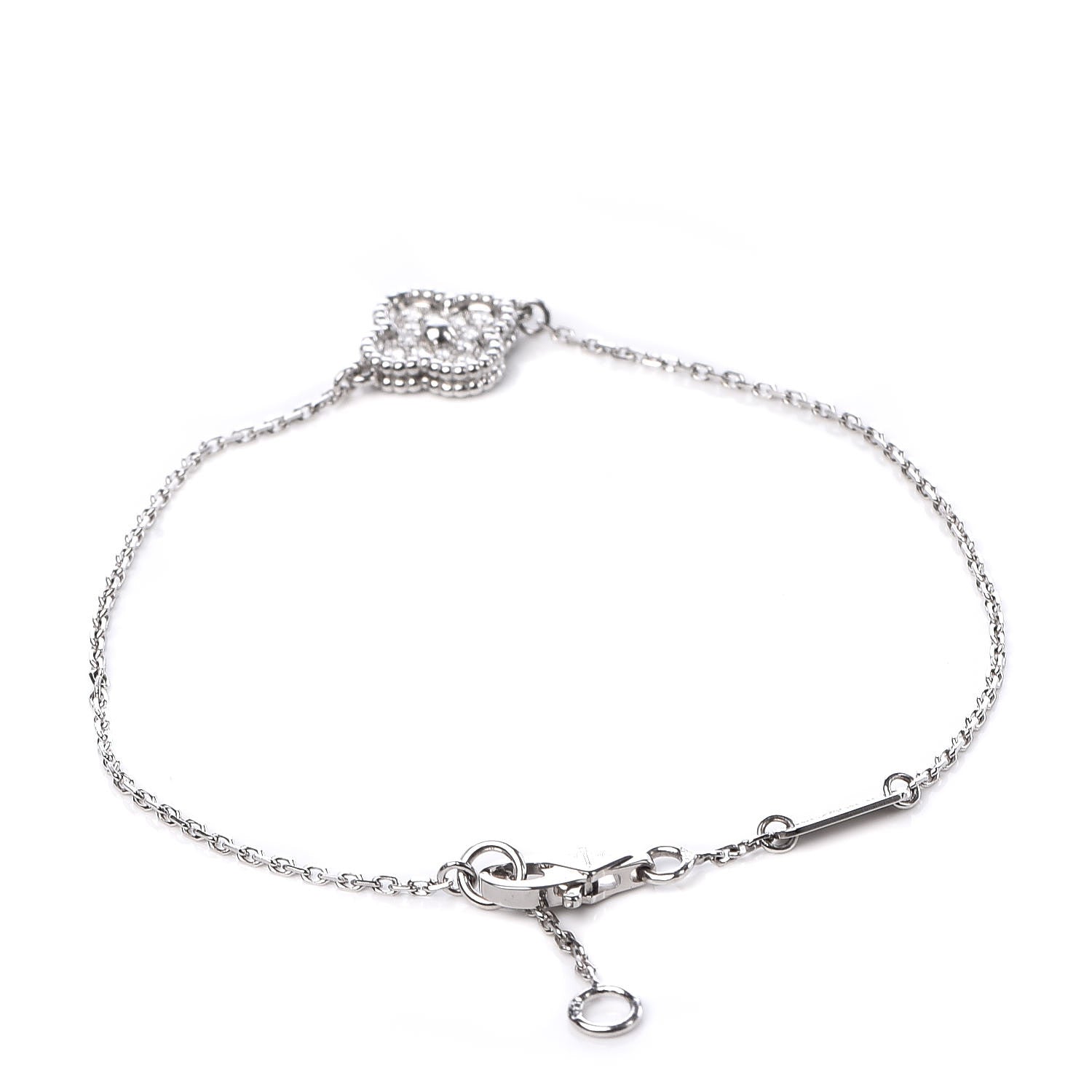 Van Cleef & Arpels 18K White Gold Diamond Sweet Alhambra Bracelet 3 of 7