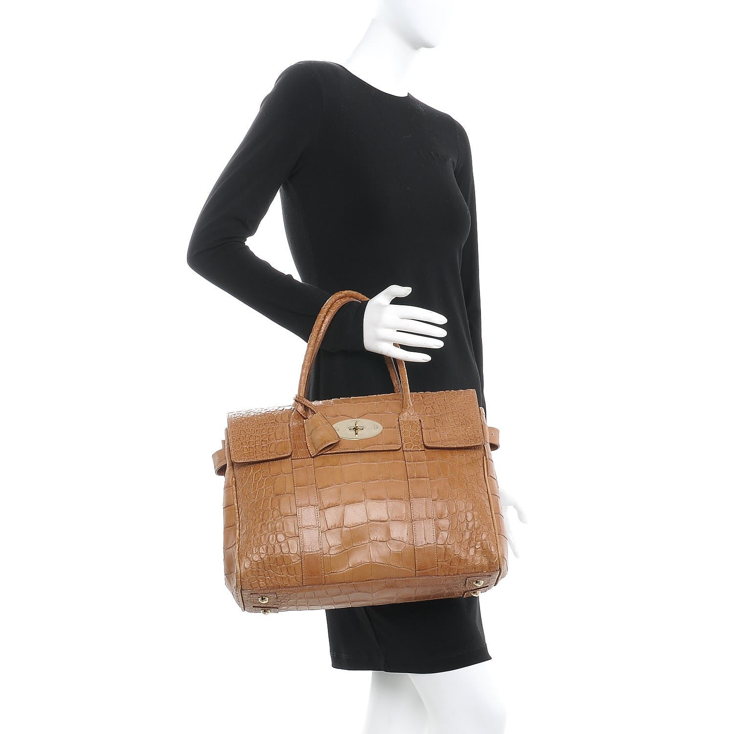 Mulberry Crocodile Embossed Bayswater Camel 2 of 7