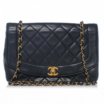 Chanel Lambskin Single Flap Navy 1 of 8