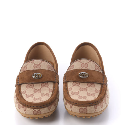 Gucci GG Monogram Suede Mens Driver Loafers 6.5 Beige Ruggine Cuir 2 of 9