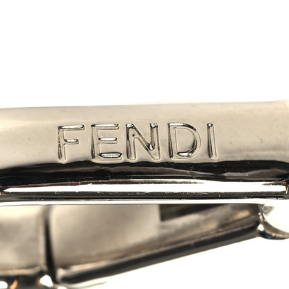 Fendi Calfskin Ribbon Lace Up Floral Strap You Grey White 4 of 4