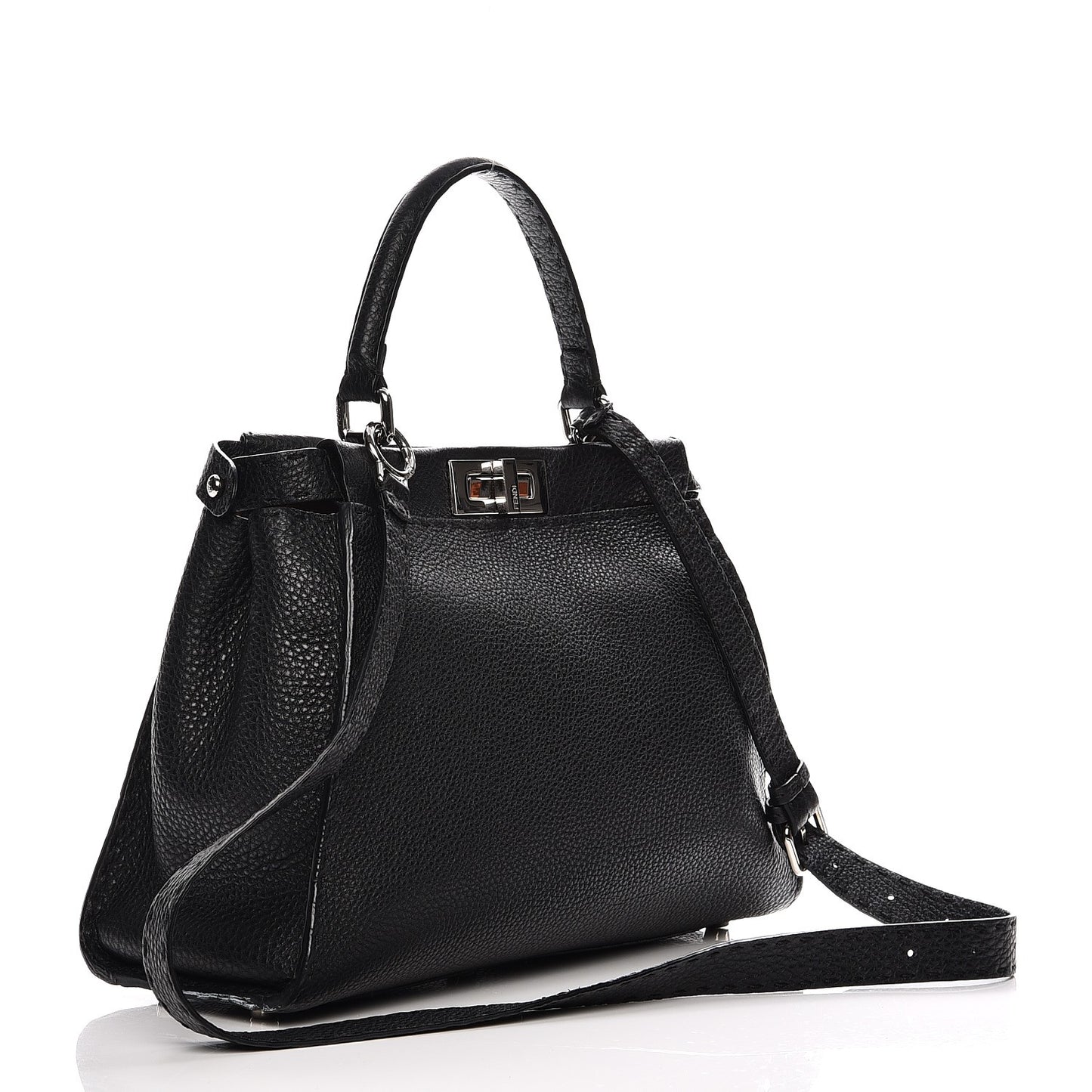Cuoio Romano Selleria Bi-Color Medium Peekaboo Iconic Satchel Black Mou