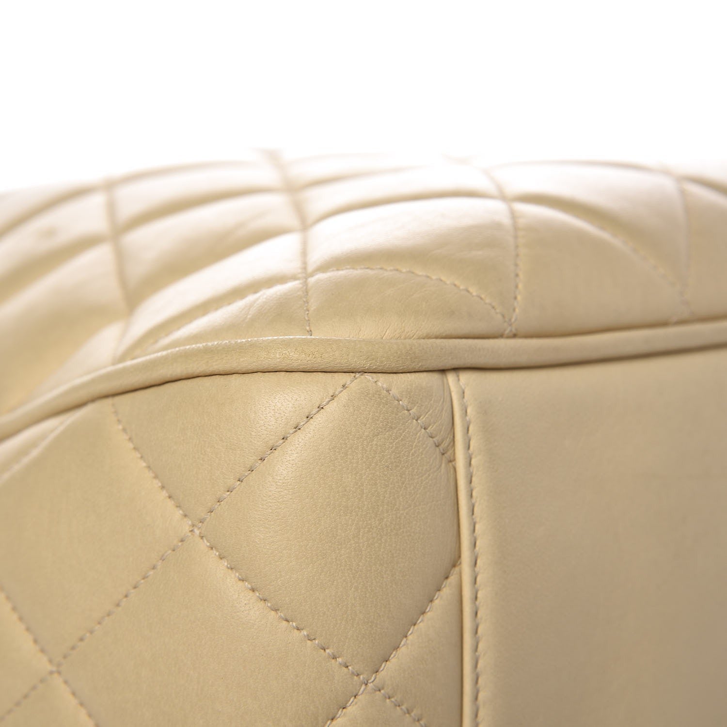 Chanel Lambskin Quilted Drawstring Shoulder Bag Beige 11 of 13