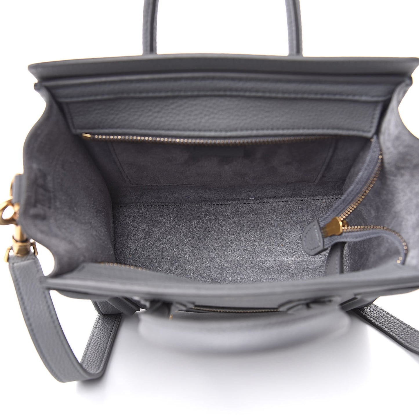 Baby Drummed Calfskin Nano Luggage Kohl
