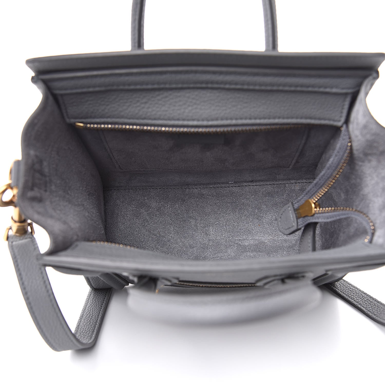 Celine Baby Drummed Calfskin Nano Luggage Kohl 5 of 10