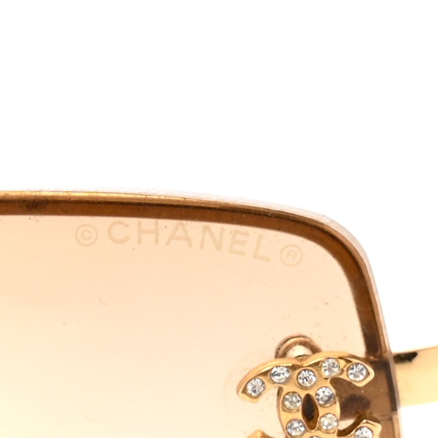 Crystal CC Logo Sunglasses 4093-B Gold