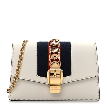 Gucci Calfskin Super Mini Sylvie Chain Shoulder Bag White 1 of 10