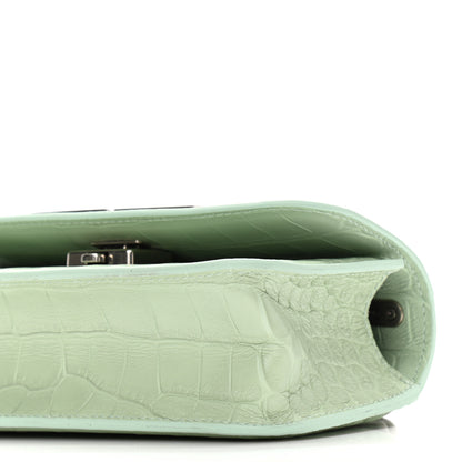 Balenciaga Extra Supple Calfskin Crocodile Embossed Gossip Chain Bag XS Light Green 11 of 11