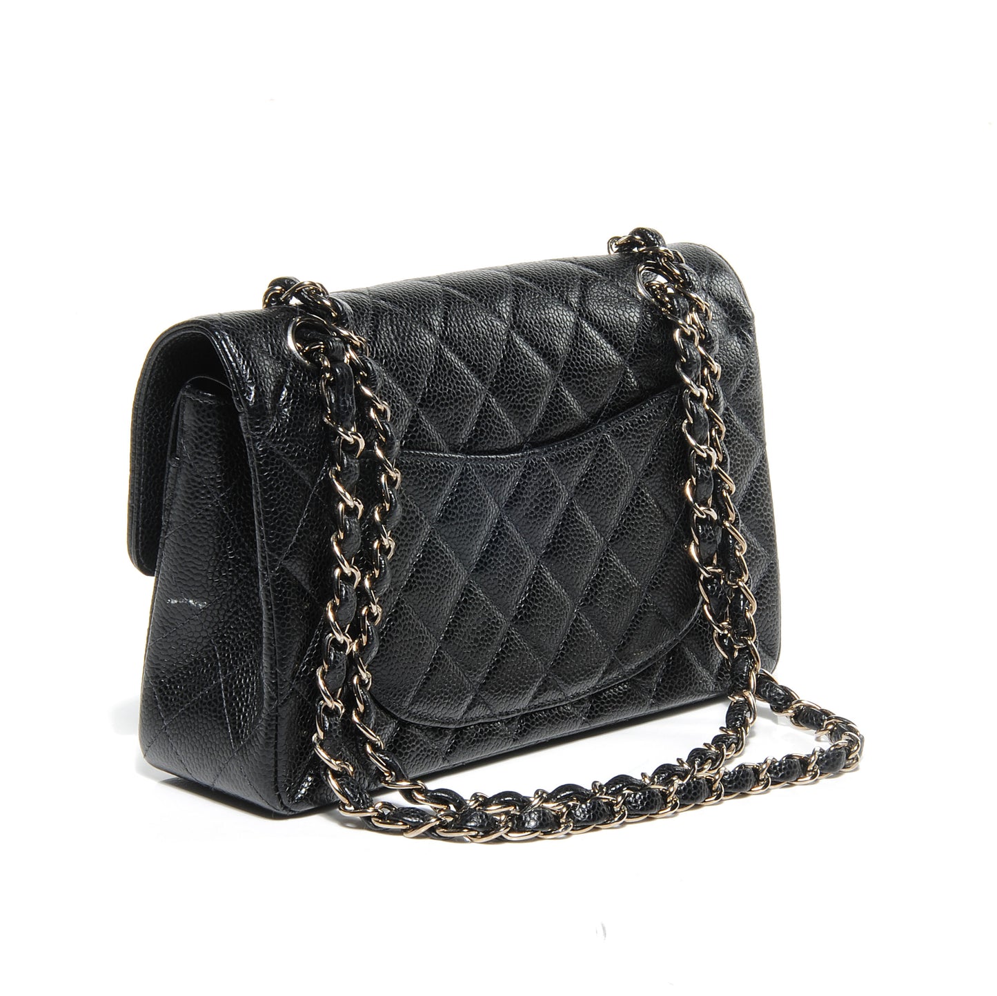 Caviar Quilted Small Double Flap Black
