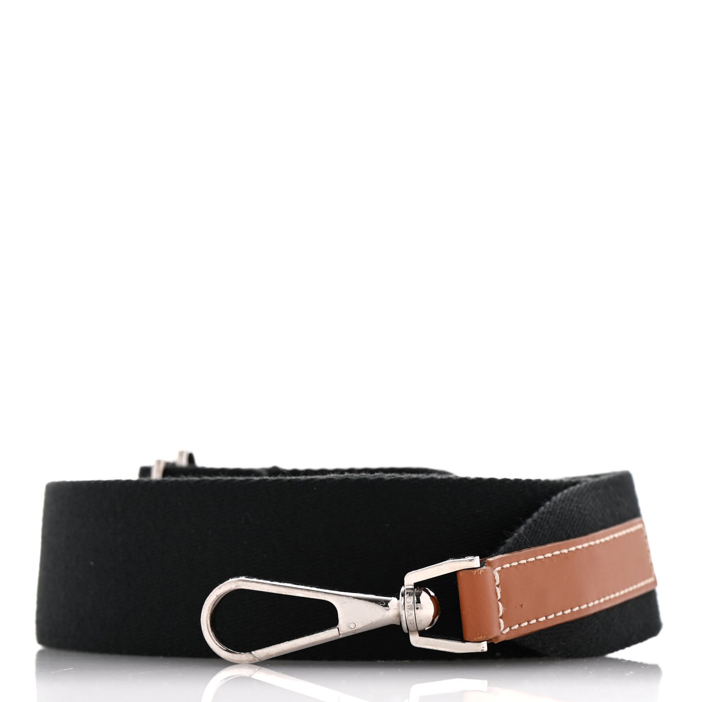 Canvas Calfskin Adjustable Shoulder Strap Black