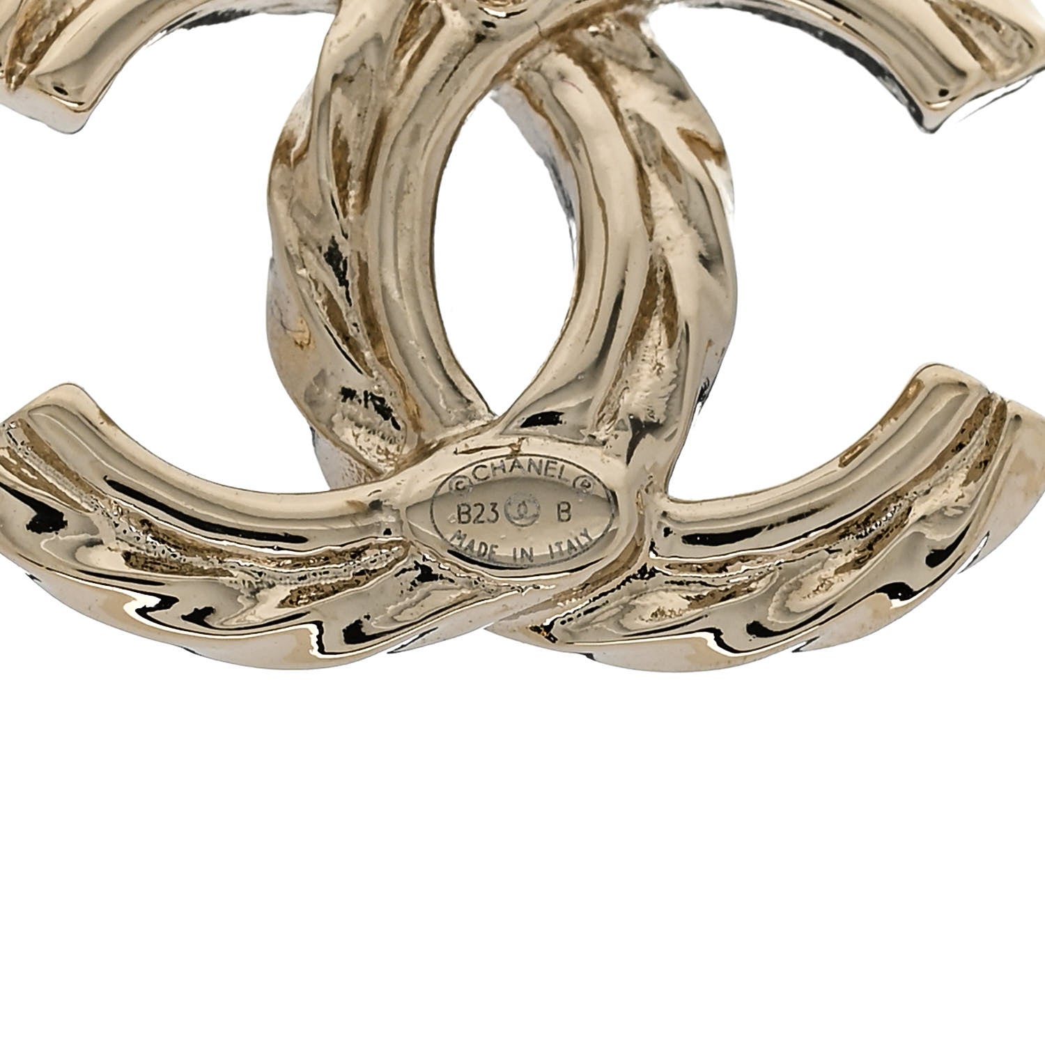 Chanel Crystal CC Earrings Gold 4 of 5