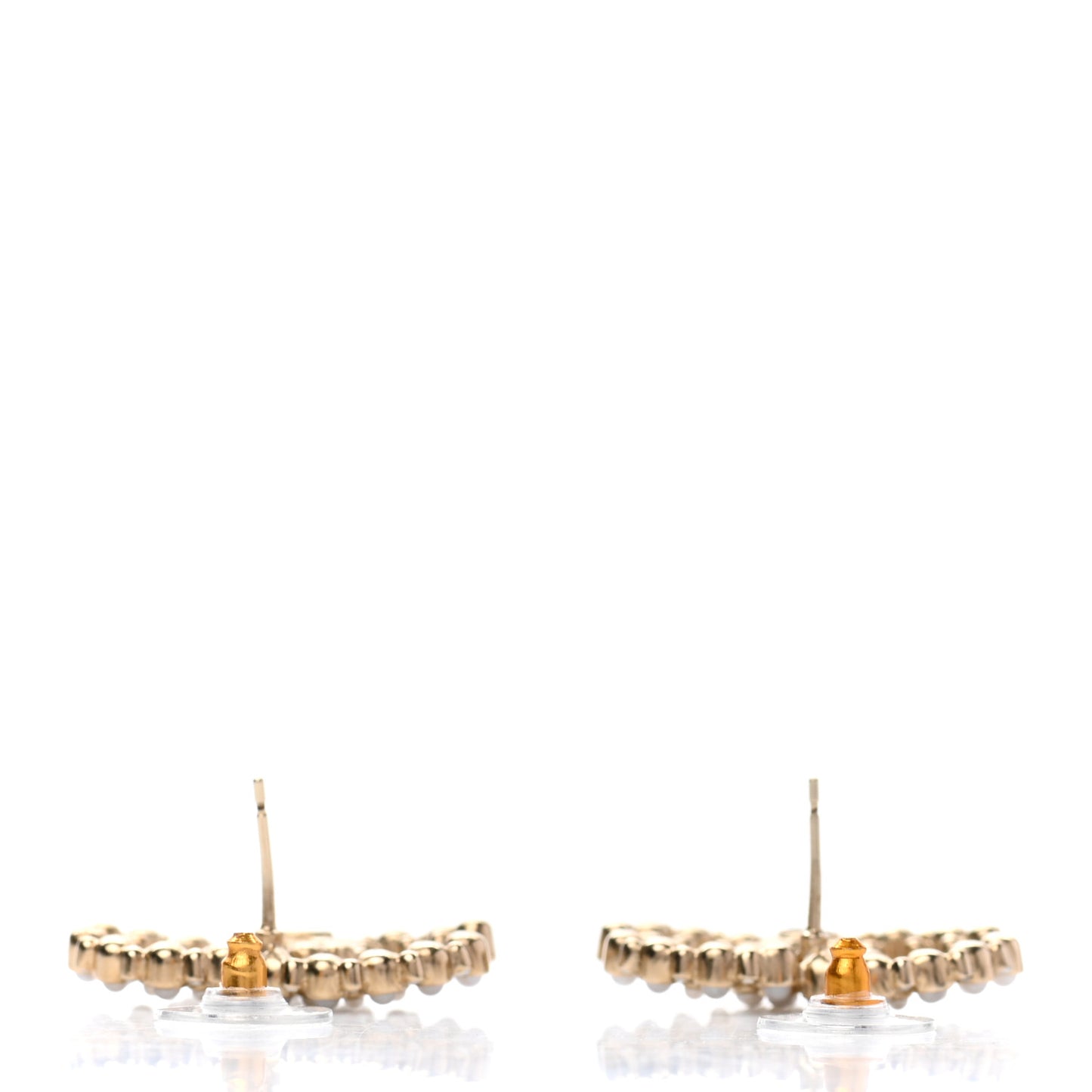 Pearl Crystal Snow Splash CC Earrings Gold