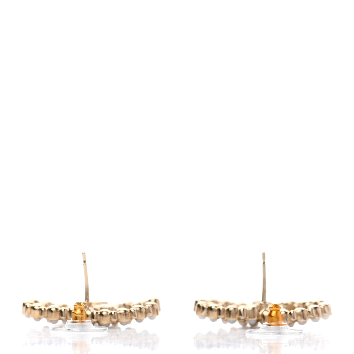 Chanel Pearl Crystal Snow Splash CC Earrings Gold 3 of 4