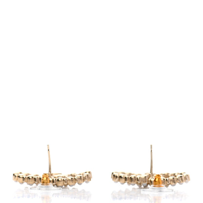 Chanel Pearl Crystal Snow Splash CC Earrings Gold 3 of 4