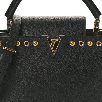 Louis Vuitton Taurillon Studded Capucines PM Black 9 of 9